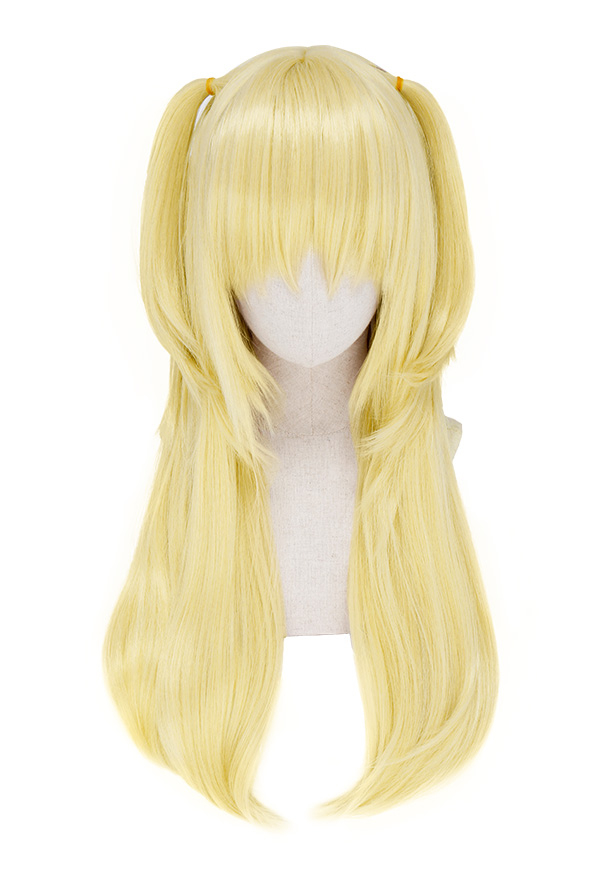 Halloween Party Wear Golden Wig with Two Hair Ties