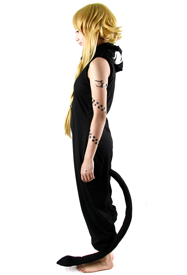 Gothic Witch Hooded Jumpsuit Black Uniform Cloth Sleeveless Halloween Costume Bodysuit Gothic Witch Hooded Jumpsuit Black Uniform Cloth Sleeveless Halloween Costume Bodysuit