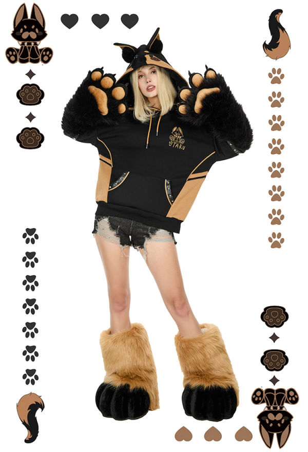 German Shepherd Black Paw Hoodie Daily Wear German Shepherd Black Paw Hoodie Daily Wear