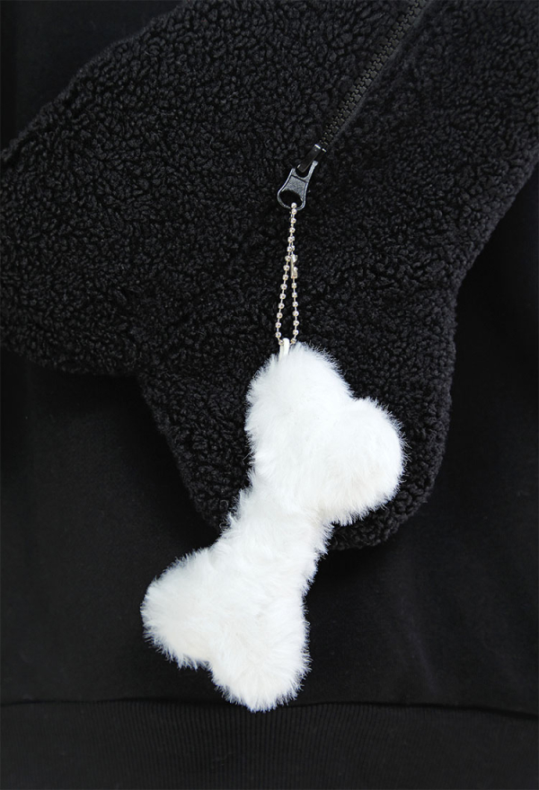 French Bulldog Hoodie Black and Gray Furry Paw Hoodie Daily Wear
