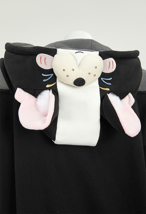 French Bulldog Hoodie Black and Gray Furry Paw Hoodie Daily Wear