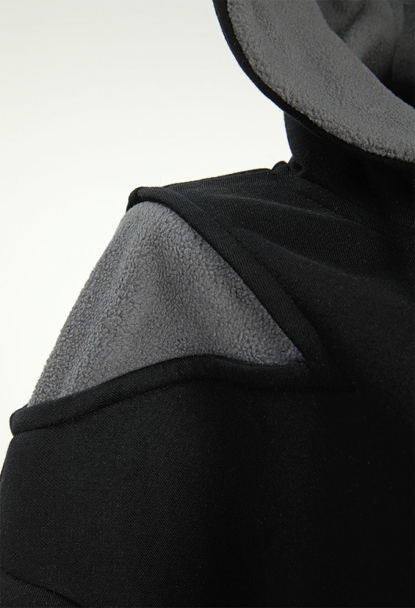 French Bulldog Hoodie Black and Gray Furry Paw Hoodie Daily Wear
