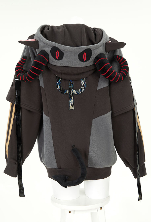 Demon Sheep Hoodie Black Plush Paw Hoodie Daily Wear Demon Sheep Hoodie Black Plush Paw Hoodie Daily Wear