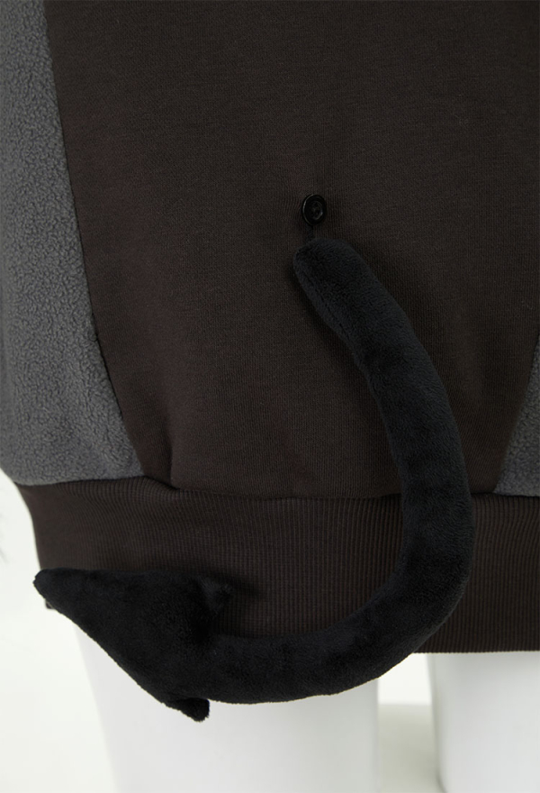 Demon Sheep Hoodie Black Plush Paw Hoodie Daily Wear Demon Sheep Hoodie Black Plush Paw Hoodie Daily Wear