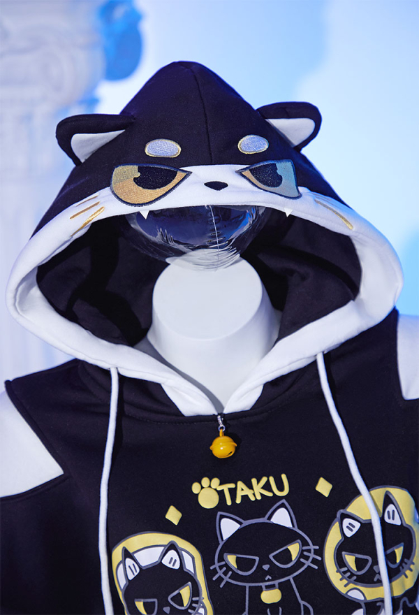 Cute but Sharp Cat Hoodie Black and White Furry Paw Hoodie Daily Wear Cute but Sharp Cat Hoodie Black and White Furry Paw Hoodie Daily Wear