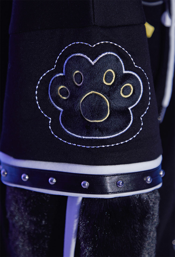 Cute but Sharp Cat Hoodie Black and White Furry Paw Hoodie Daily Wear Cute but Sharp Cat Hoodie Black and White Furry Paw Hoodie Daily Wear