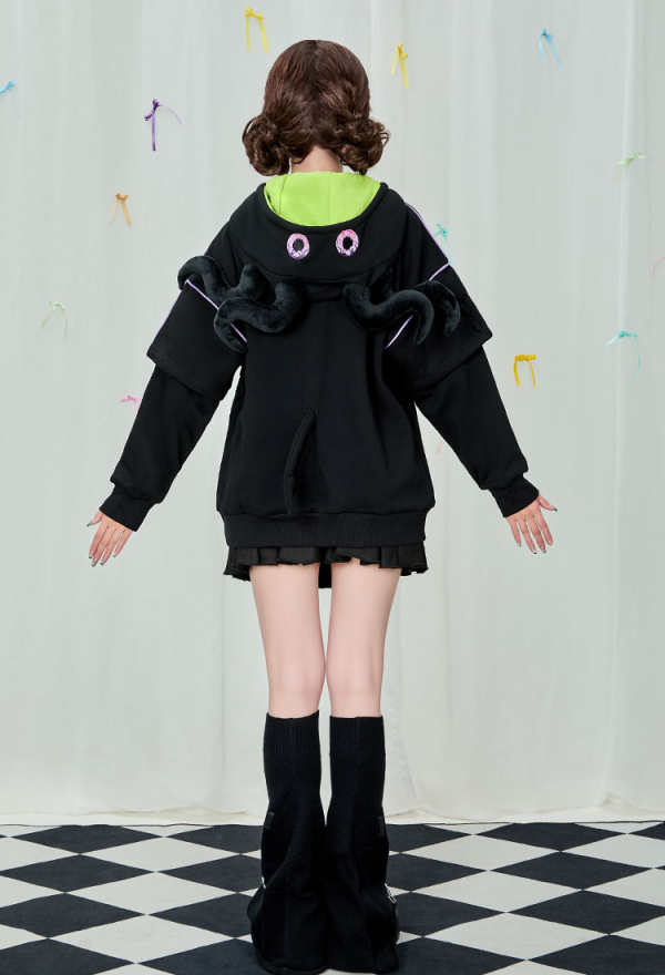 Cthulhu Kitten Design Furry Paw Hoodie Octopus Foot Hooded Sweatshirt Cthulhu Kitten Design Furry Paw Hoodie Octopus Foot Hooded Sweatshirt