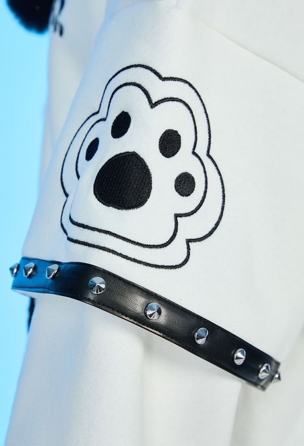 Skeleton Bear Hoodie Black and White Furry Paw Hoodie Daily Wear Skeleton Bear Hoodie Black and White Furry Paw Hoodie Daily Wear