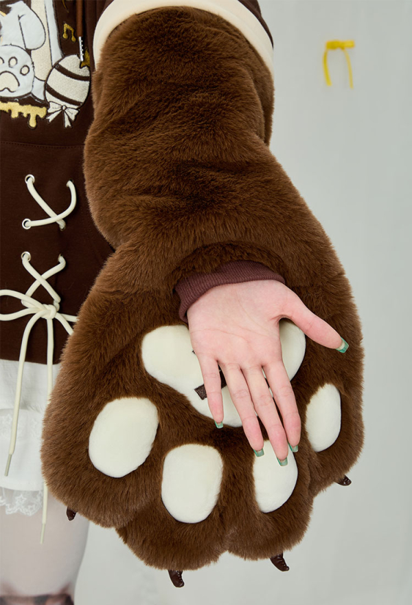 Easter Bunny Paw Hoodie Rabbit Ear Printed Hoodie Daily Wear