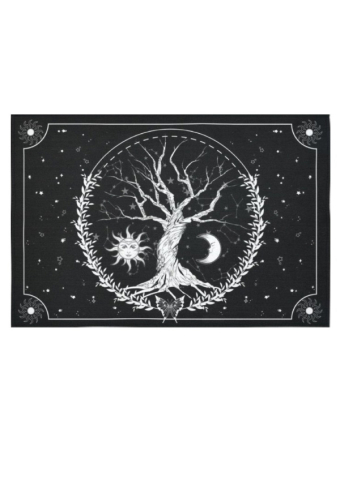 Gothic Black Tree Of Life Tapestry 60x40 Inch