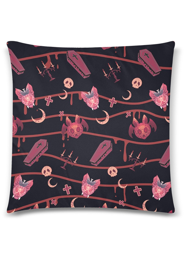 Gothic Black Fruit Damon Cozy Throw Pillow Cover 18x18