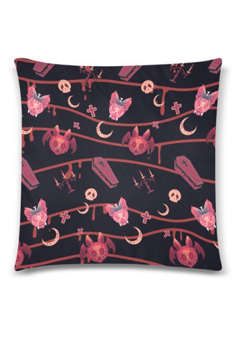 Gothic Black Fruit Damon Cozy Throw Pillow Cover 18x18