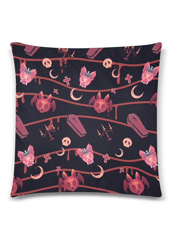 Gothic Black Fruit Damon Cozy Throw Pillow Cover 18x18