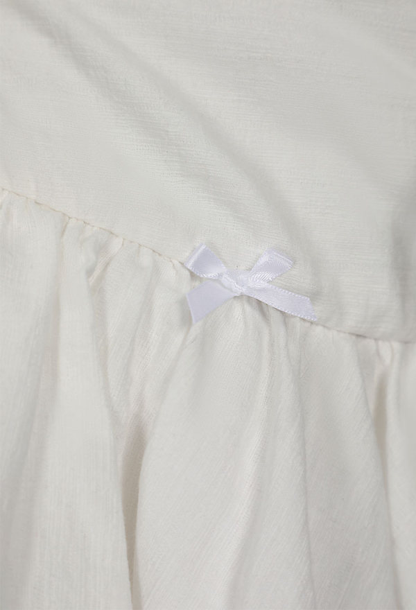 White Cotton Double Layered Skirt Lace Lace-up Skirt Daily Wear