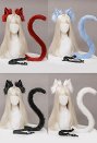 E-Girl Cute Cat Plush Ears Headband and Tail Set Lolita Style Faux Fur Cosplay Headband and Tail