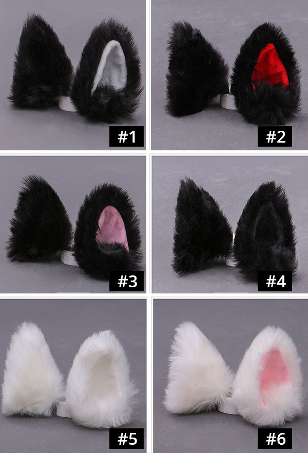 E-Girl Cute Furry Cat Ear Hair Clips Halloween Anime Cosplay Accessory