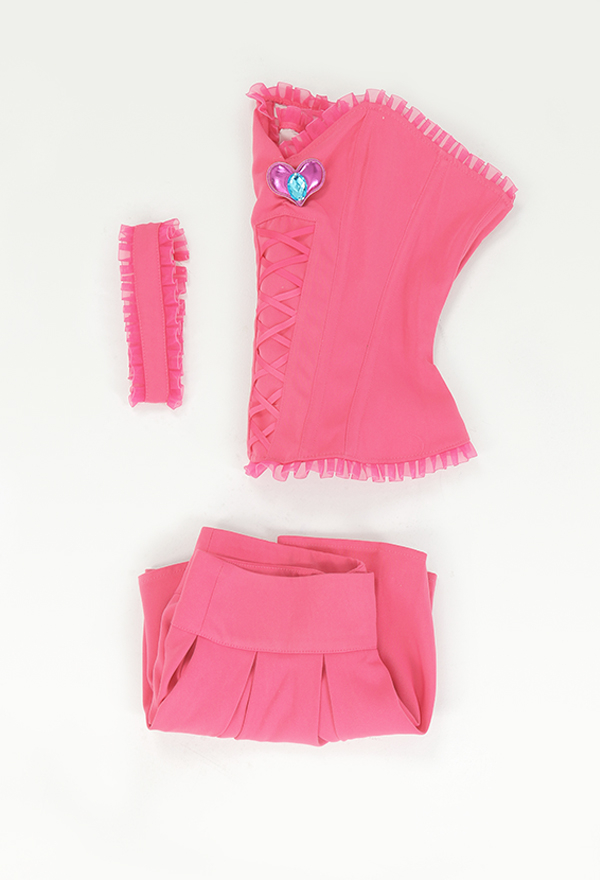 Women Halloween Pink Princess Costume with Skirt and Lace Decorations Women Halloween Pink Princess Costume with Skirt and Lace Decorations