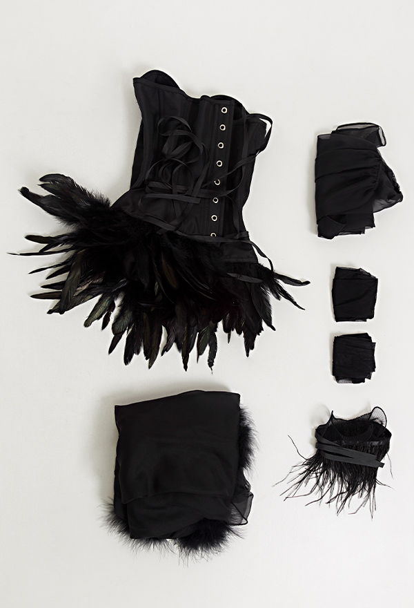 Maleficent Women Gothic Halloween Sexy Black Corset Lingerie Set with Stockings Sarong Choker Maleficent Women Gothic Halloween Sexy Black Corset Lingerie Set with Stockings Sarong Choker