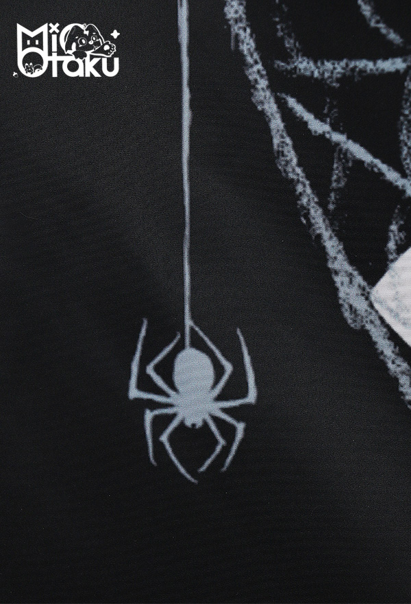 Emily the Strange Lying on the Spiderweb Print Halloween Wall Hanging Tapestry 60x40 Inch