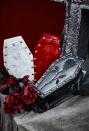 Gothic Coffin Crossbody Bag Grunge Embroidered Rivet Bag