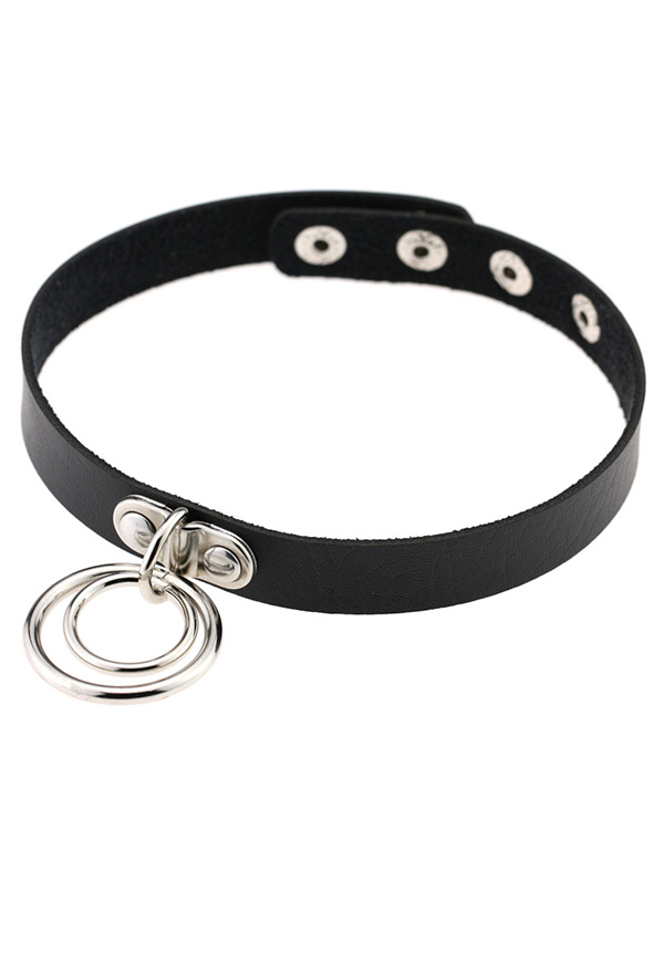Gothic O Shape Choker Punk Style Ring Necklace
