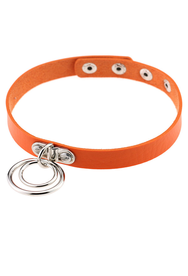 Gothic O Shape Choker Punk Style Ring Necklace
