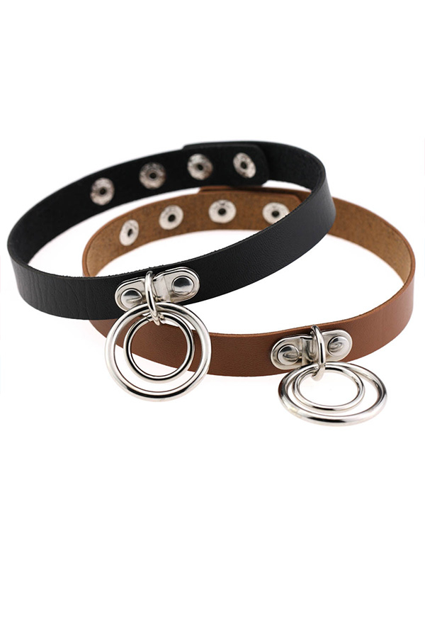 Gothic O Shape Choker Punk Style Ring Necklace