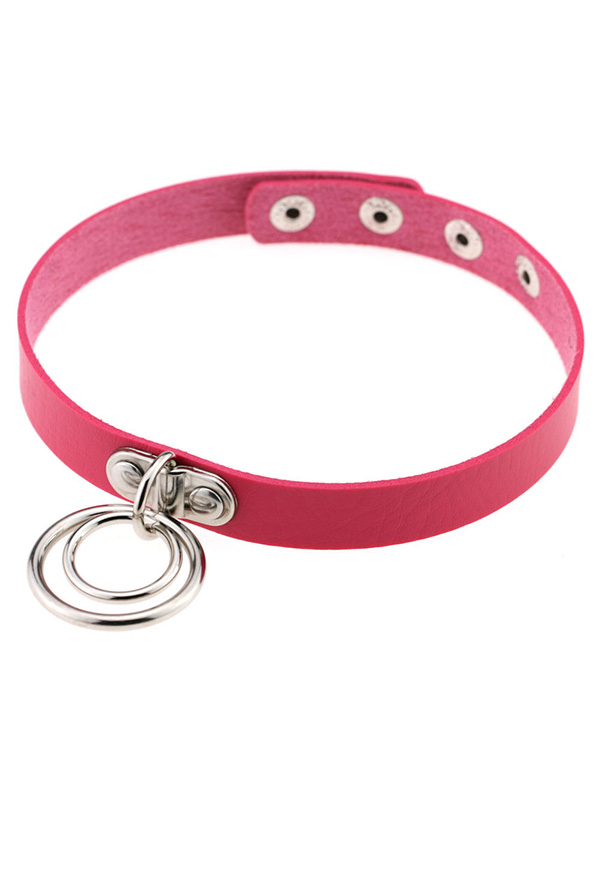 Gothic O Shape Choker Punk Style Ring Necklace