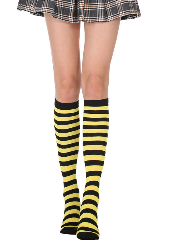 E-girl Fashion Stripe Knee High Socks School Style Polyester Stockings Leg Warmer