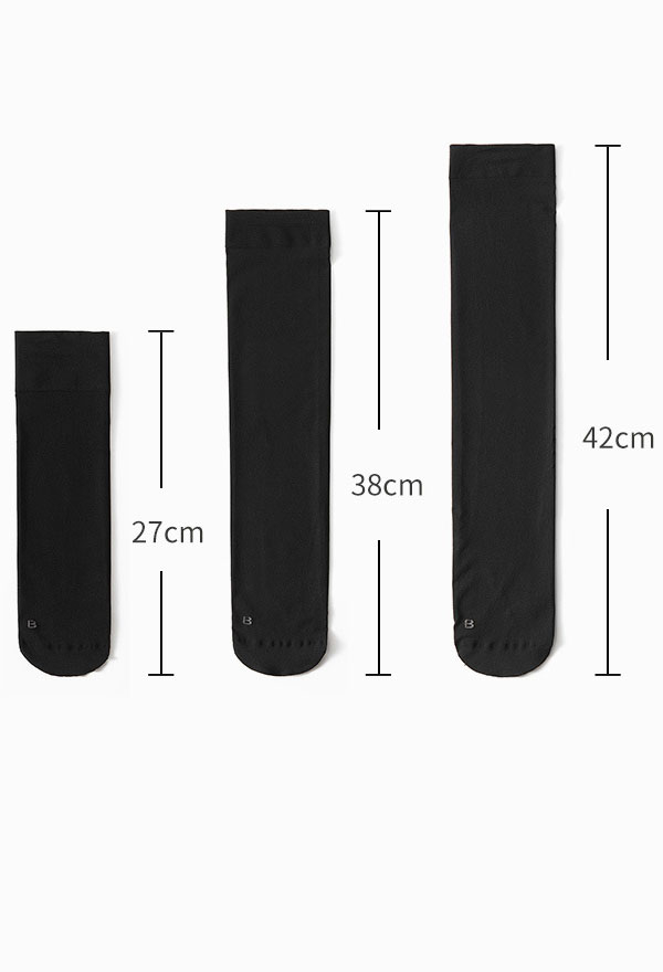 Women Fashion Gothic Lolita Mid Calf and Anklet Length Stockings Black Nylon Elastic Knee High Socks
