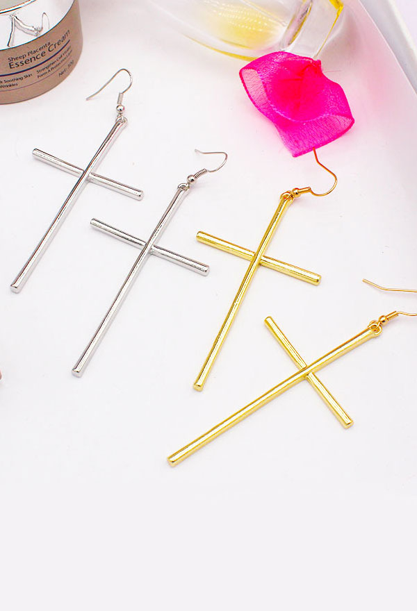 Woman Fashion Jewelry Gothic Casual All-match Drop Earring Alloy Earring Cross Dangle Drop Earrings