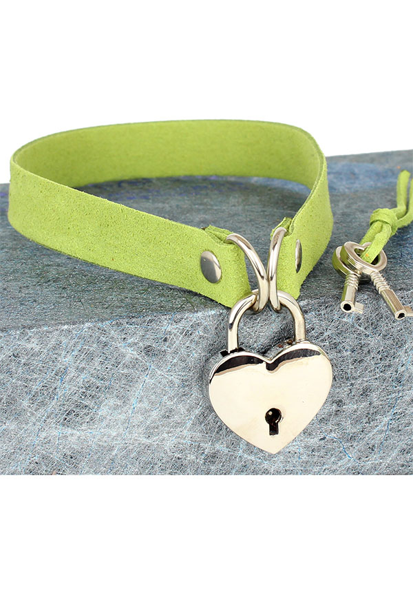 Gothic Casual Heart Lock Choker Punk Style Velvet Choker With Keys