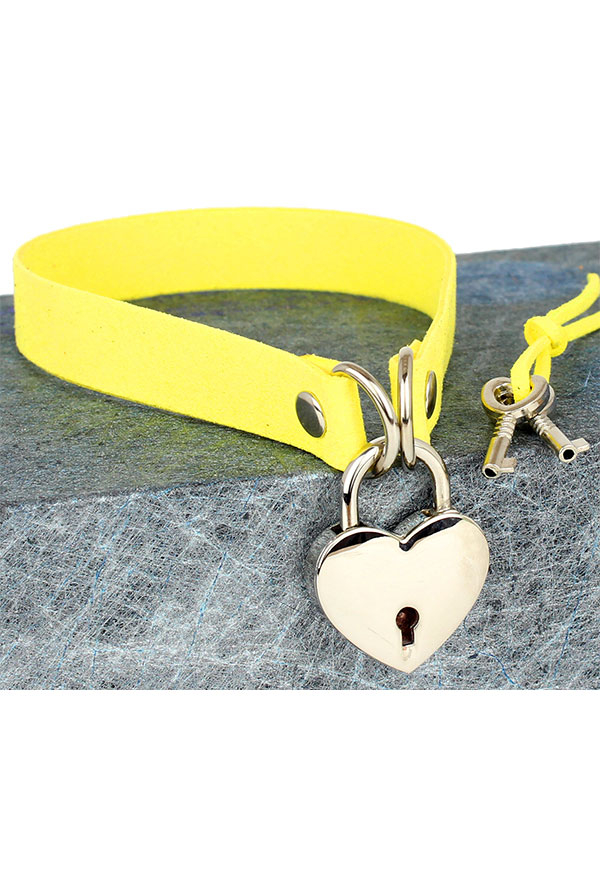 Gothic Casual Heart Lock Choker Punk Style Velvet Choker With Keys