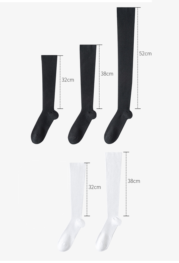 Gothic Black Calf Socks Fall and Winter JK Elastic Mid-calf Socks