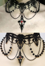 Gothic Halloween Black Lace Necklace Dark Lolita Style Choker