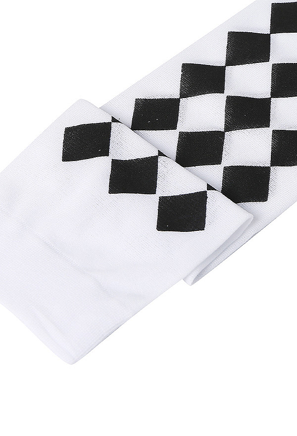 Cosplay Costume Halloween Gothic Asymmetrical Half and Half Over-the-Knee Socks Clown Socks Checkered and Striped Mismatched Thigh-high Stockings