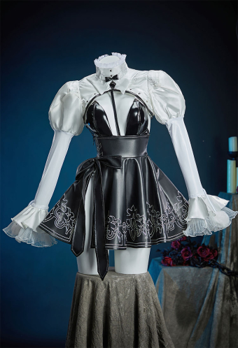 Cosplay Costume Black High-waisted Half Skirt with Bow