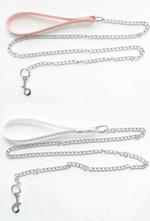 Gothic Choker Cute PU Leather Bell Necklace with Chain