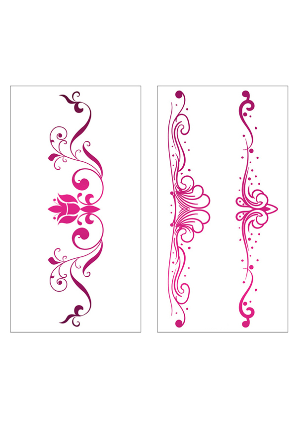 Allure Love Halloween Sexy Pink Waterproof Temporary Body Tattoo Stickers 24 Sheets