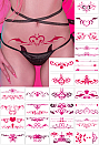 Allure Love Halloween Sexy Pink Waterproof Temporary Body Tattoo Stickers 24 Sheets