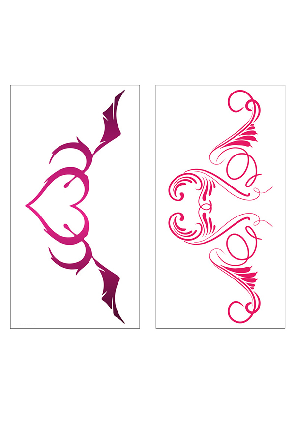 Allure Love Halloween Sexy Pink Waterproof Temporary Body Tattoo Stickers 24 Sheets