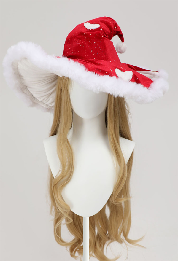 Meowcos.com Cute Red Mushroom Hat With Heart Print