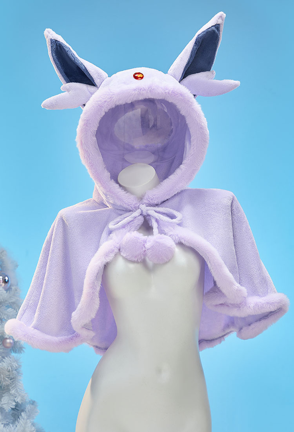 Cute Monster Plush Cloak Hooded Fluffy Cape
