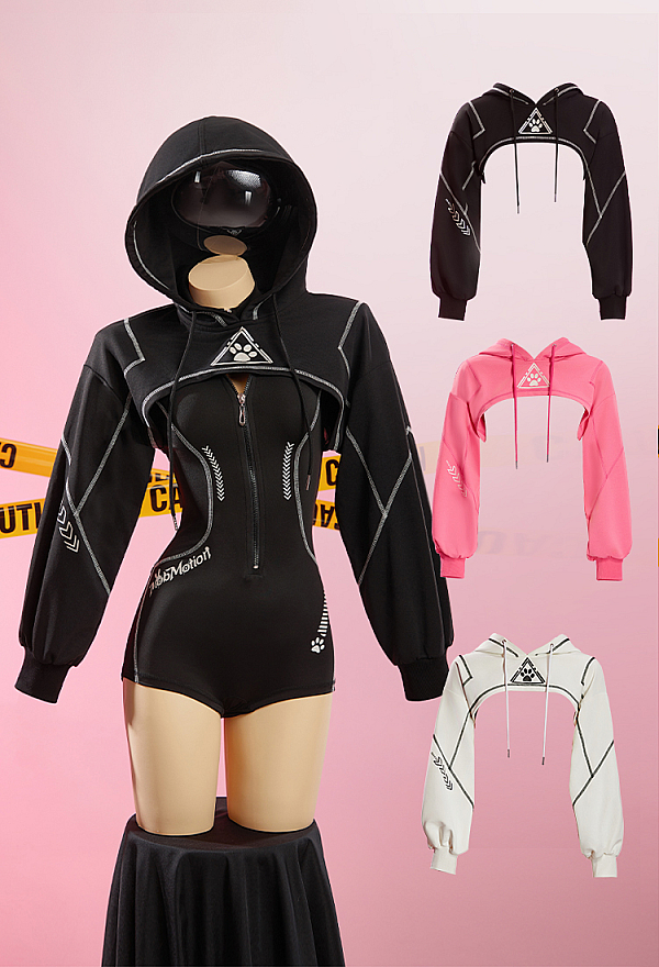 Cyber Style Yoga Jacket Long-sleeved Hooded Bolero Jacket