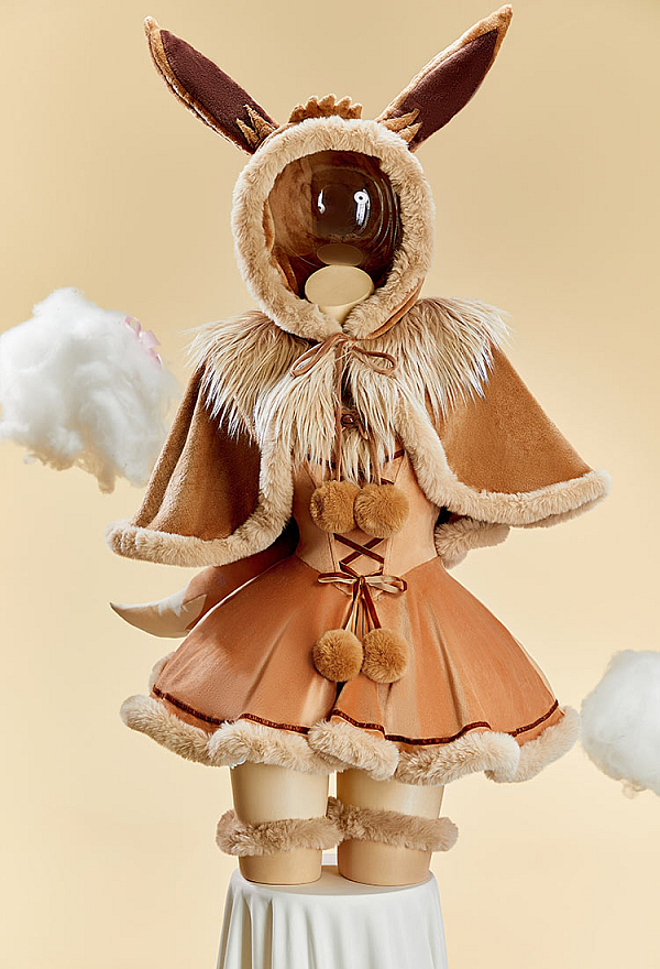 Cute Monster Plush Cloak Hooded Fluffy Cape