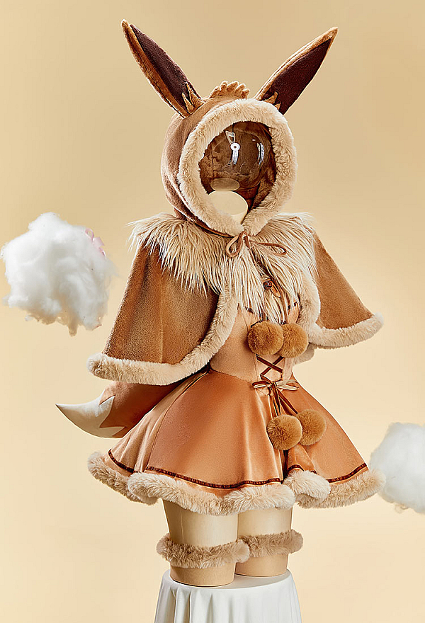 Cute Monster Plush Cloak Hooded Fluffy Cape