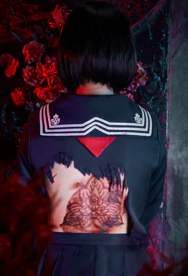 Silent Hill F Shimizu Hinako A4 Back Tattoo Sticker Family Crest Tattoo Sticker