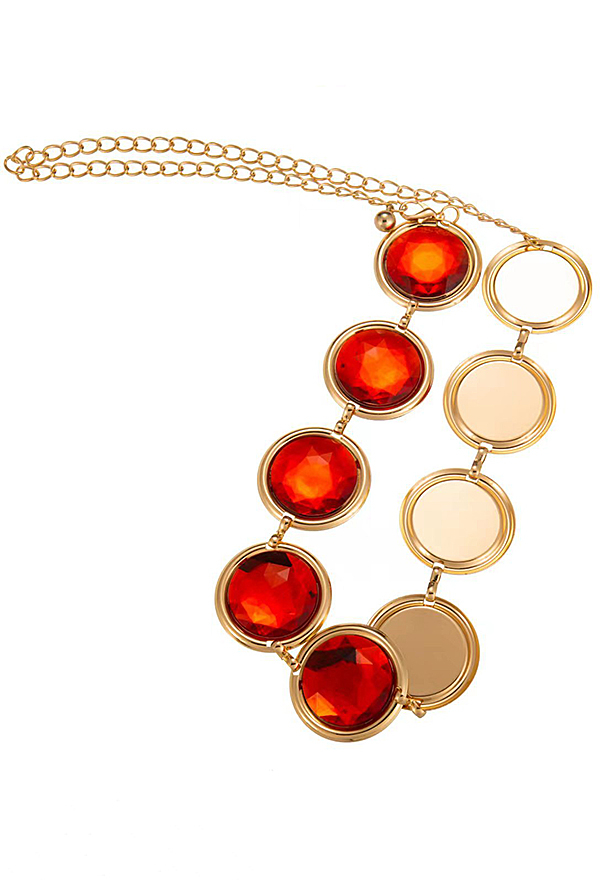 Anime Cosplay Red Stone Waist Chain For Halloween Costume Accessory