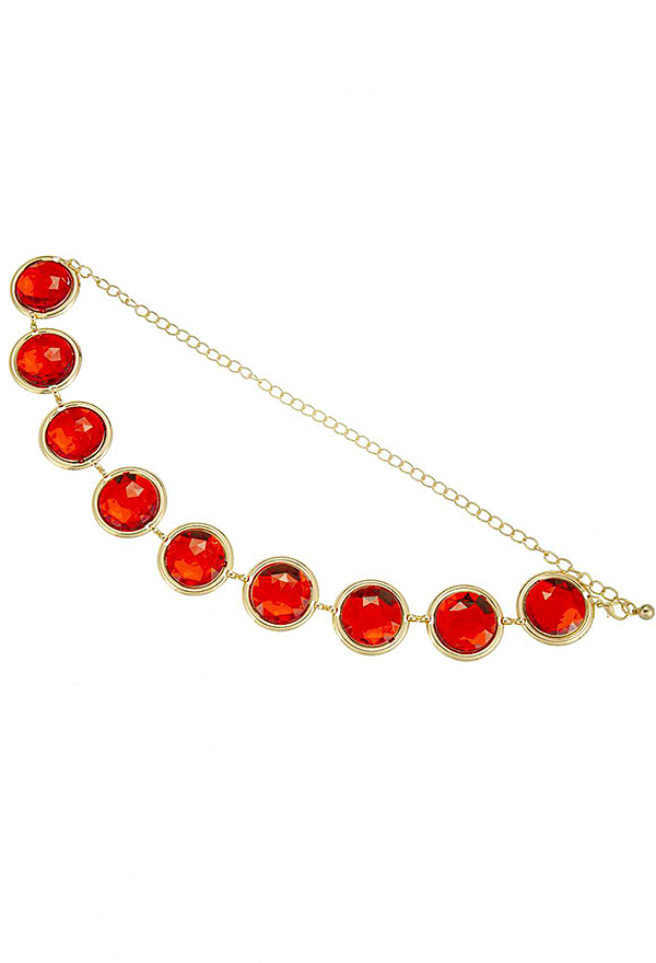 Anime Cosplay Red Stone Waist Chain For Halloween Costume Accessory