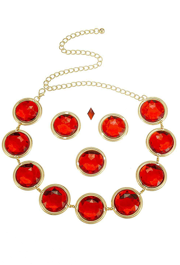 Anime Cosplay Red Stone Waist Chain For Halloween Costume Accessory